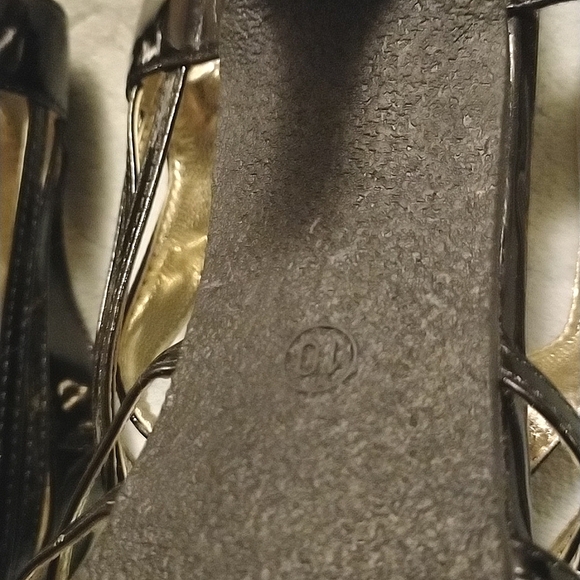 Avon Black Strappy Sling Back Heels Size 10 - Picture 6 of 11